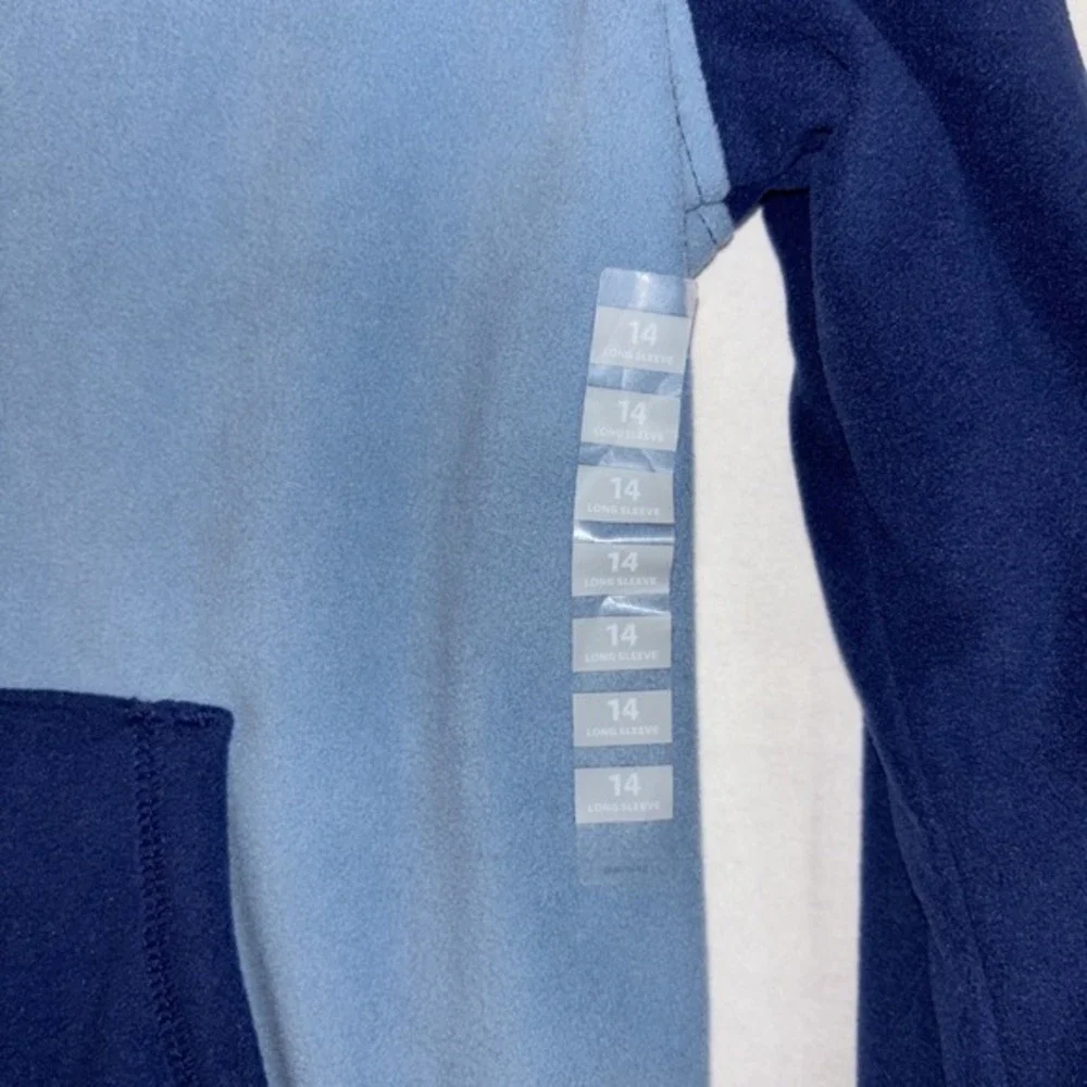 OshKosh Boys Blue‎ Colorblock Fleece Quarter Zip Pullover Sweater Size 14 NWT